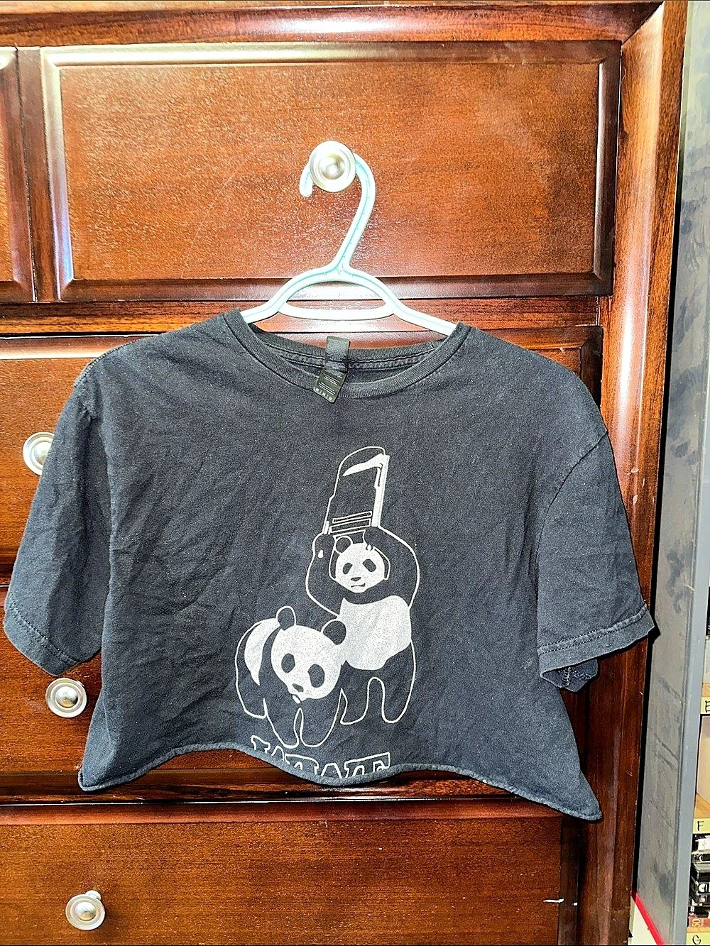 ZARA Graphic Panda T-Shirt in Black & White Size Medium
